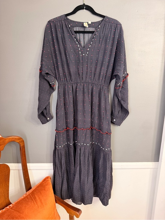 dolan Dresses & Skirts - Anthropology Dolan Charcoal Maxi Dress with Red Dot Accents SzS